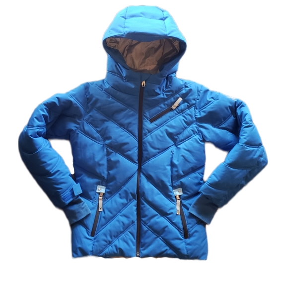 10 Girls, Blue Puffer Jacket with Hood - Quality Warm Winter Coat for Girls
